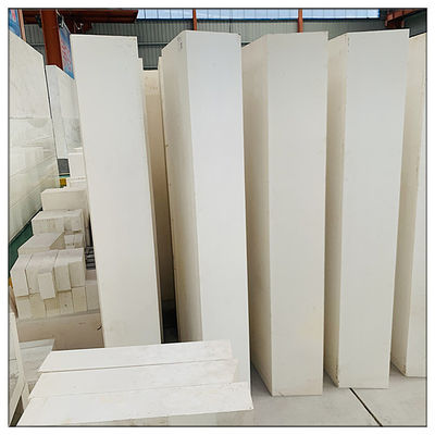 Witte ZrO2 32-41% vuurvaste gesmolten giet AZS blok keel baksteen voor glas smeltoven